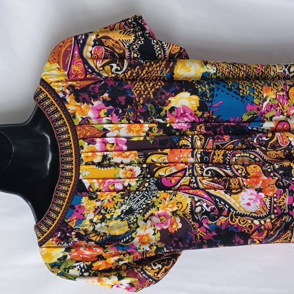 Beige By ECL size 12 Beaded intricate neck line, going down the front. EUC - Picture 5 of 7